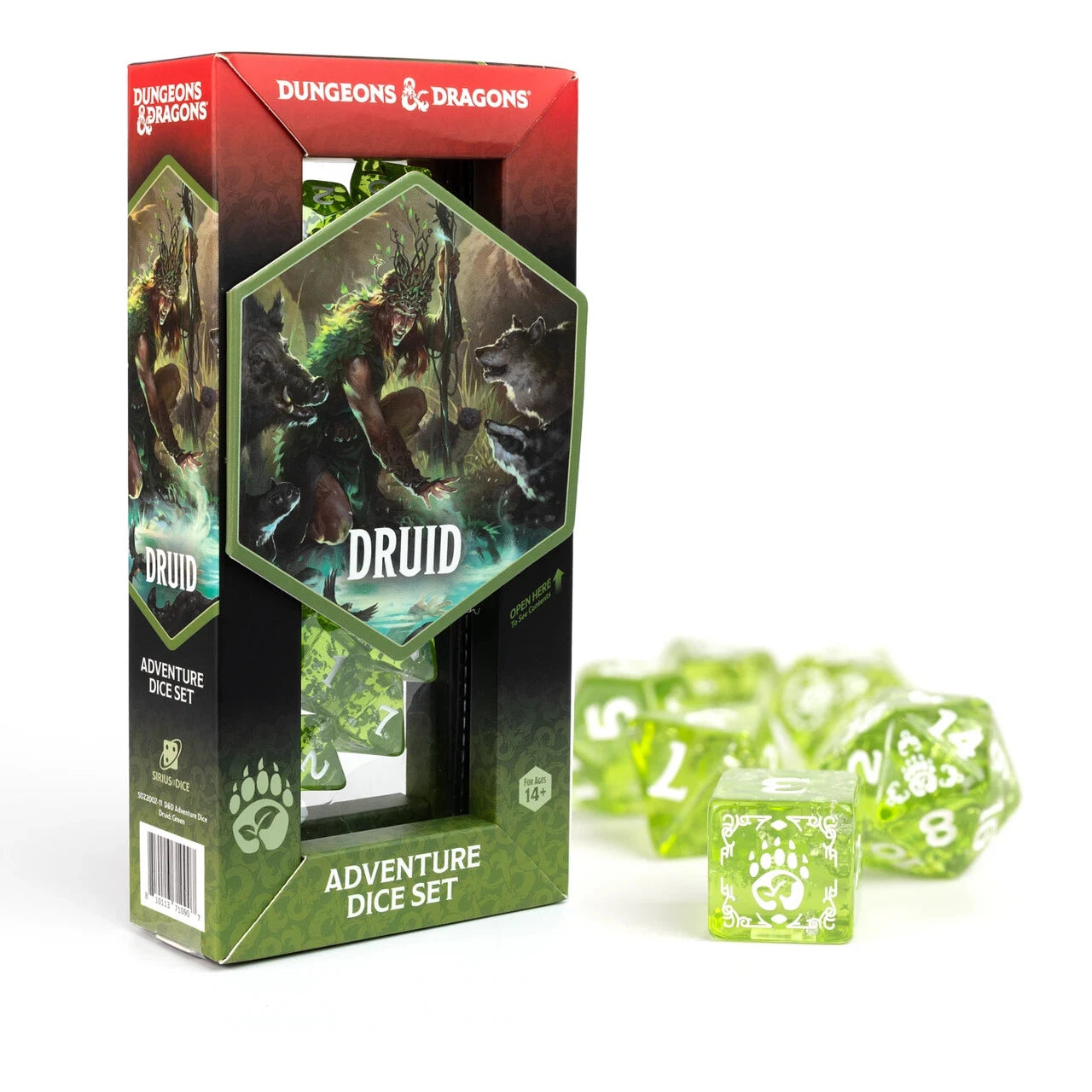 Dungeons and Dragons Adventure Dice Set: Druid - Green