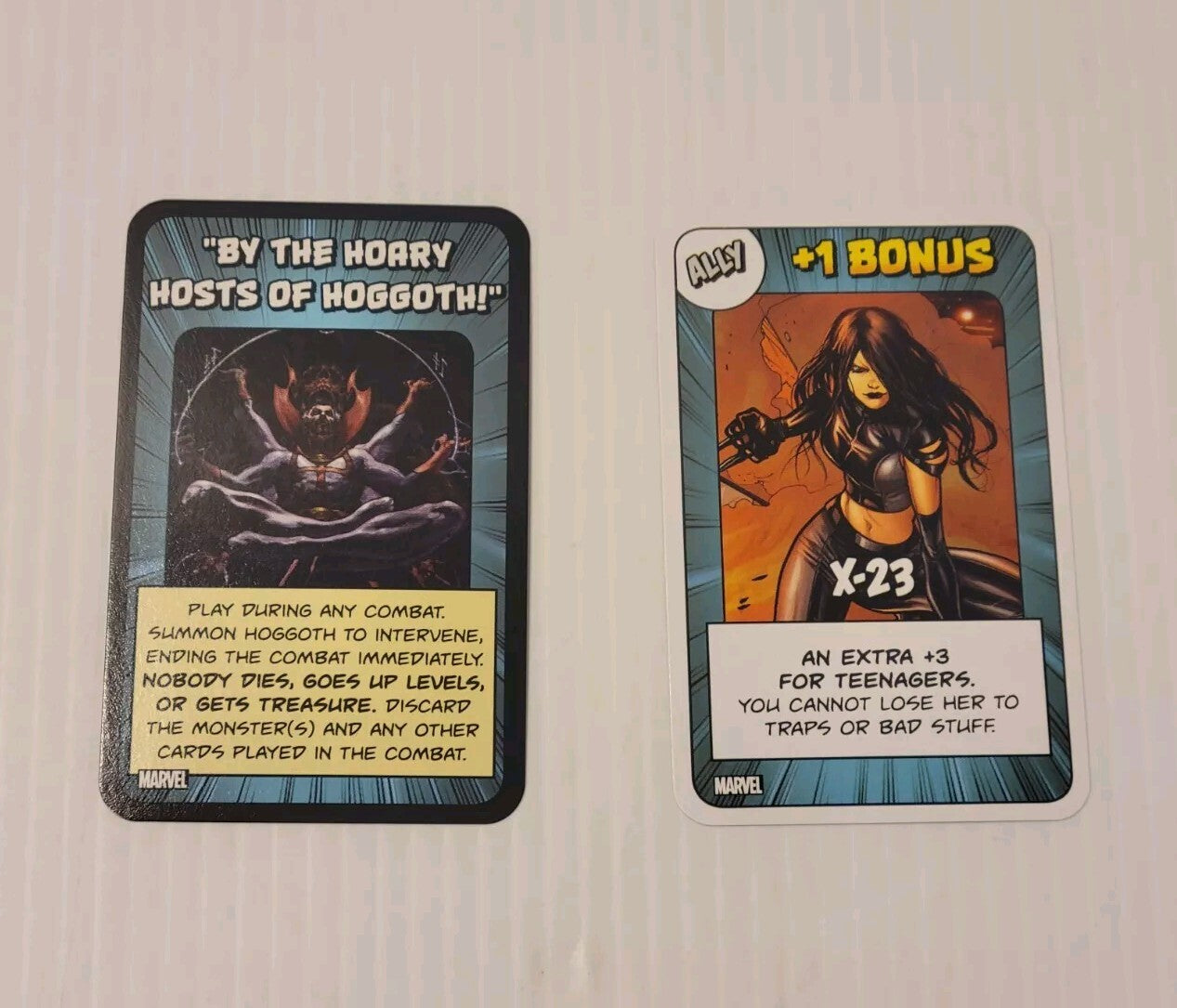Munchkin Marvel & X-Men X-23 & By The Hoary Hosts of Hoggoth Set of Promo Cards