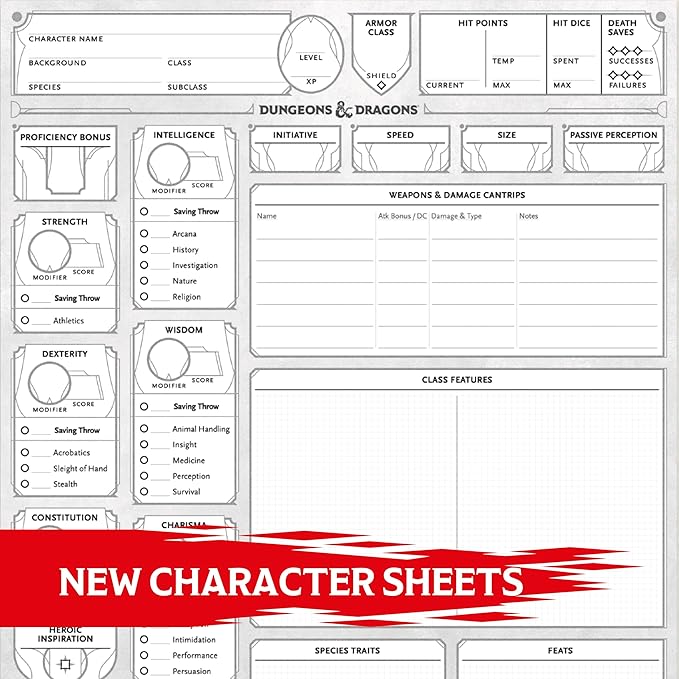 .D&D: 2024 Character Sheets