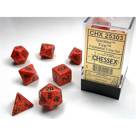 Chessex Speckled Fire Polyhedral 7-Die Set