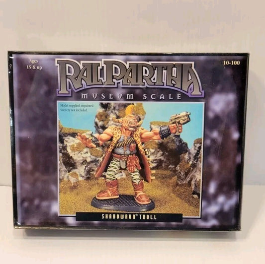 Shadowrun Troll Miniature - Sealed by Ral Partha  RPG - 10-100 Museum Scale Pewter