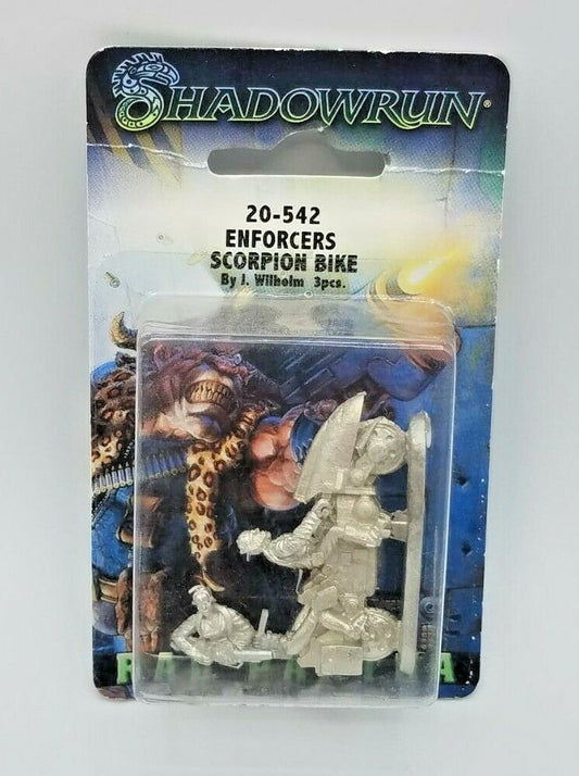 Shadowrun RPG Mini Go-Ganger Enforcers Male and Female on Scorpion Bike #20-542